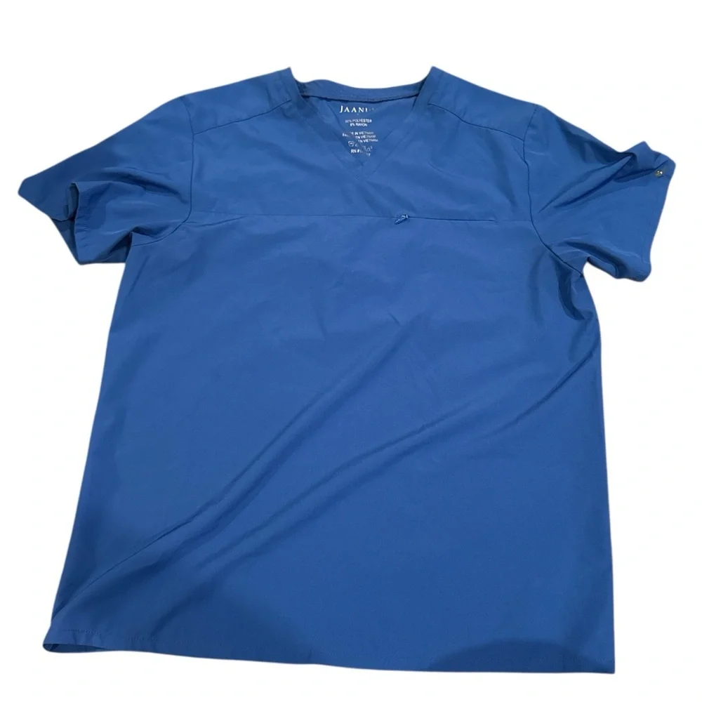 Jaanuu V-Neck Scrub Shirt - Blue, Navy, Teal - Picture 3 of 4